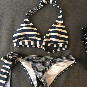 Roxy navy/white striped bikini